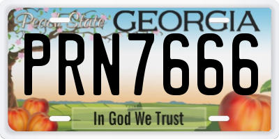GA license plate PRN7666