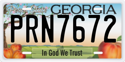 GA license plate PRN7672
