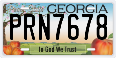 GA license plate PRN7678