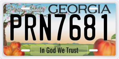 GA license plate PRN7681