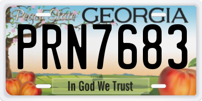 GA license plate PRN7683