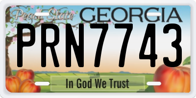 GA license plate PRN7743