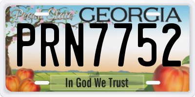 GA license plate PRN7752