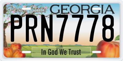 GA license plate PRN7778