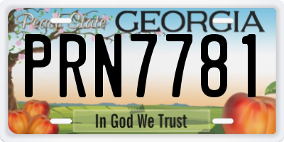 GA license plate PRN7781