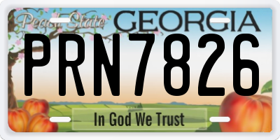 GA license plate PRN7826