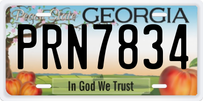 GA license plate PRN7834