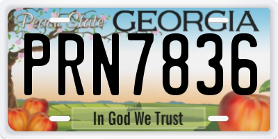 GA license plate PRN7836