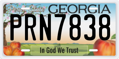 GA license plate PRN7838