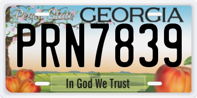GA license plate PRN7839