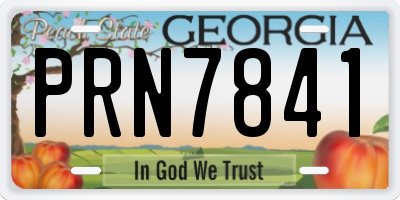 GA license plate PRN7841