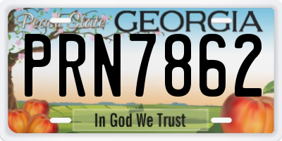 GA license plate PRN7862