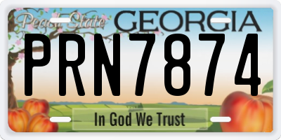 GA license plate PRN7874