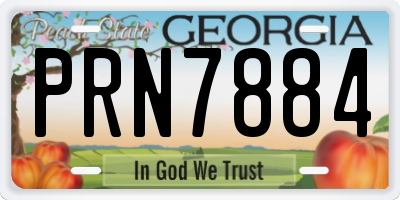 GA license plate PRN7884
