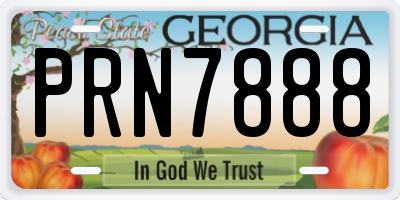 GA license plate PRN7888