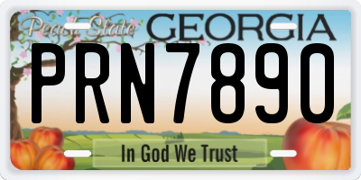 GA license plate PRN7890