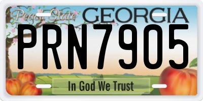 GA license plate PRN7905