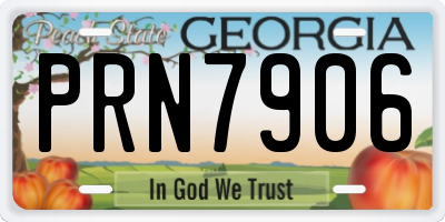 GA license plate PRN7906