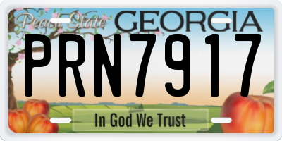 GA license plate PRN7917