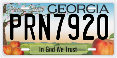 GA license plate PRN7920