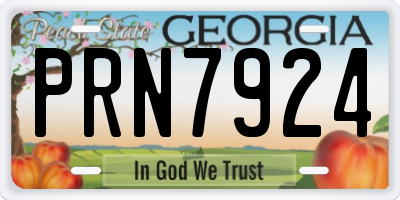 GA license plate PRN7924