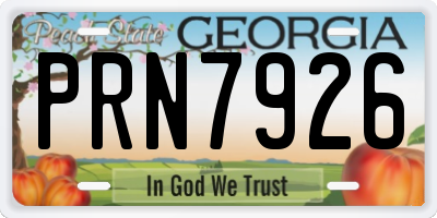 GA license plate PRN7926