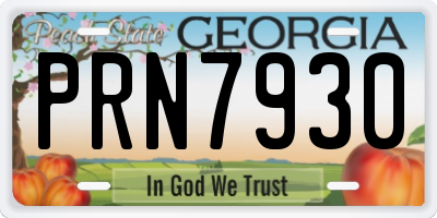 GA license plate PRN7930