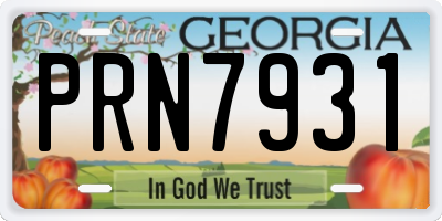 GA license plate PRN7931