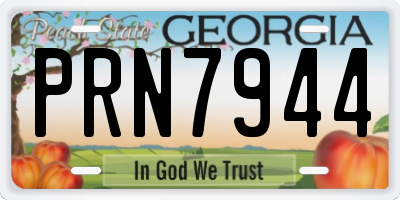 GA license plate PRN7944