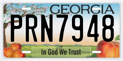 GA license plate PRN7948