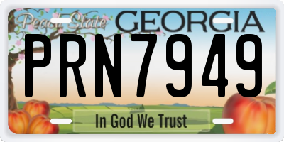 GA license plate PRN7949