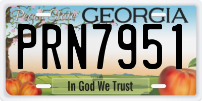 GA license plate PRN7951