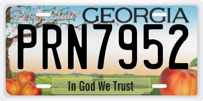 GA license plate PRN7952