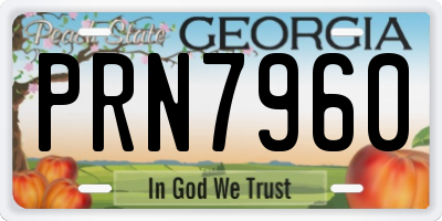 GA license plate PRN7960