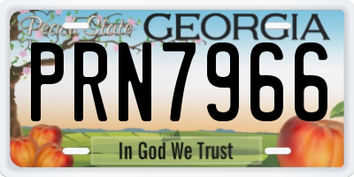 GA license plate PRN7966