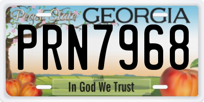 GA license plate PRN7968
