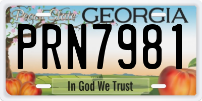 GA license plate PRN7981