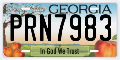 GA license plate PRN7983