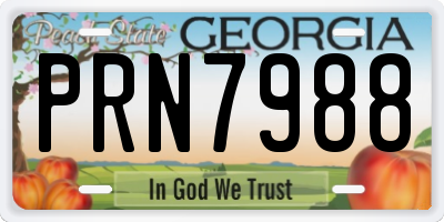 GA license plate PRN7988
