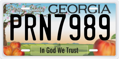 GA license plate PRN7989