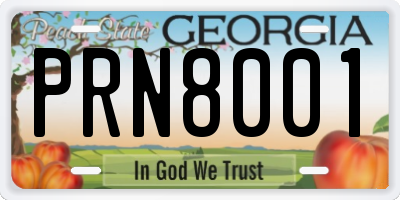 GA license plate PRN8001