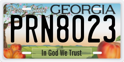 GA license plate PRN8023