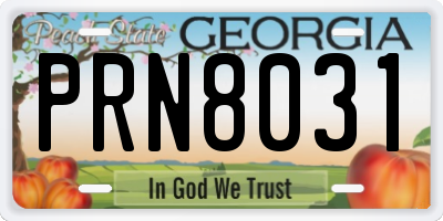 GA license plate PRN8031
