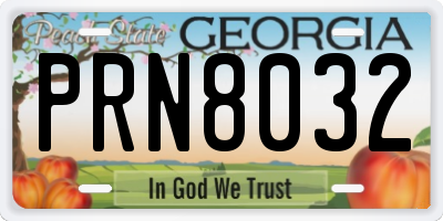 GA license plate PRN8032