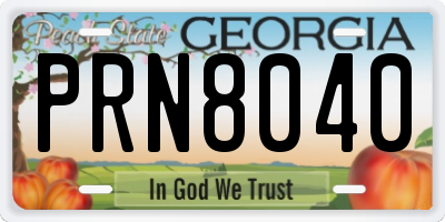 GA license plate PRN8040