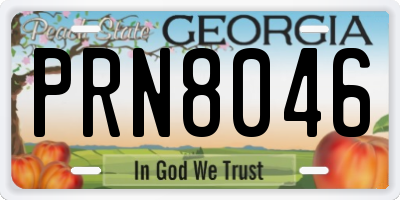 GA license plate PRN8046