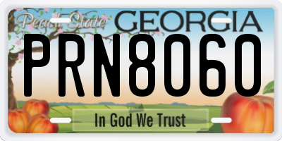 GA license plate PRN8060