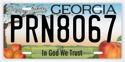 GA license plate PRN8067