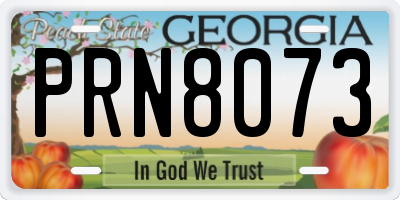GA license plate PRN8073