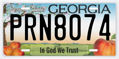GA license plate PRN8074